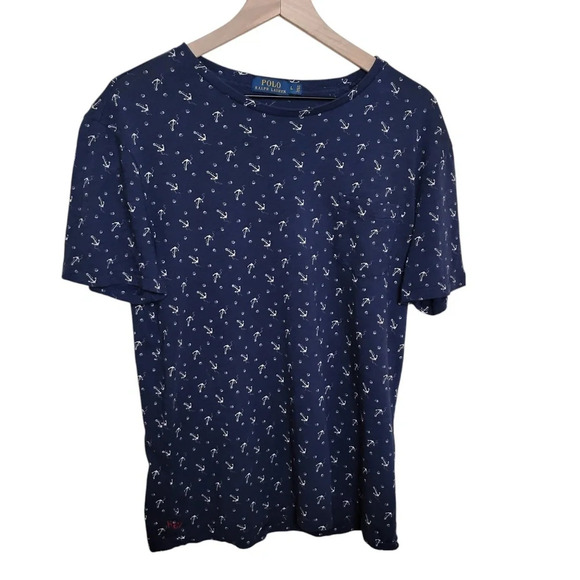 Polo Ralph Lauren Other - Polo Ralph Lauren Navy Blue and White Anchor T-Shirt, Large